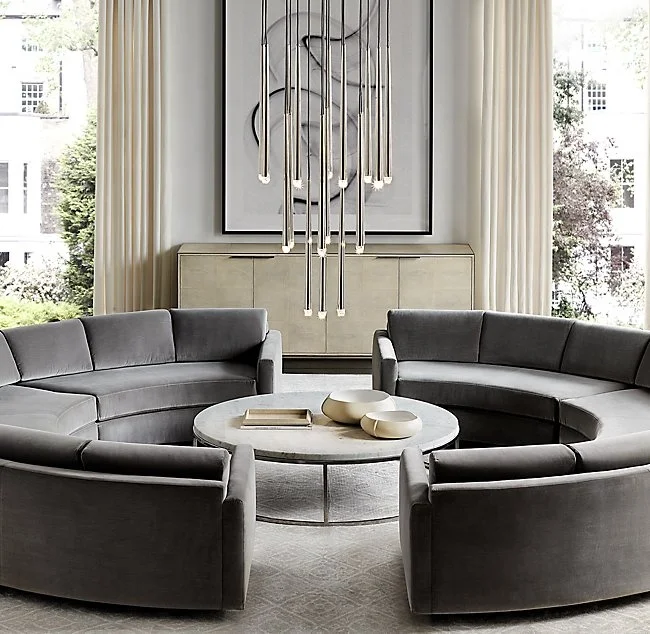 Modern Half Moon Circle Curved Sofa Furniture Living Room Sofa Design Luxury Velvet Sofas