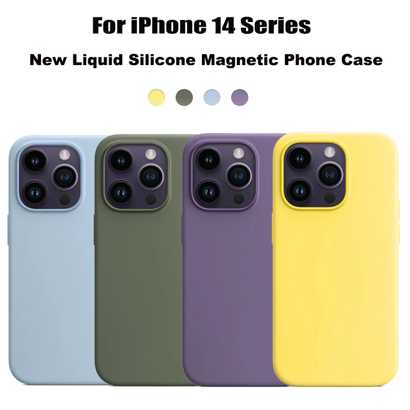 Original Apple Magsafe Liquid Silicone Case For Iphone 14 12 13 Pro Max Mini Cases
