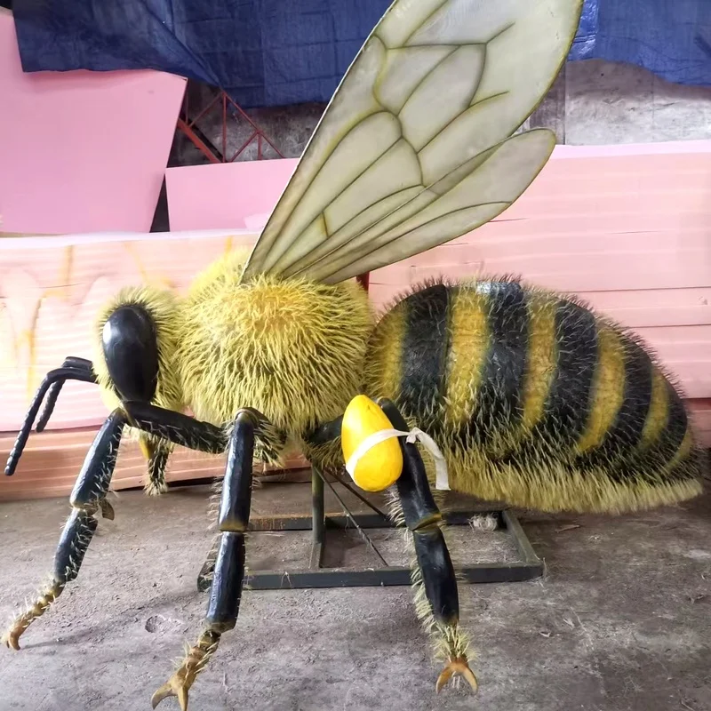 Dino City Realistic Life Size Silicone Steel Animatronic Busy Bee Animal Model for Indoor Outdoor Use
