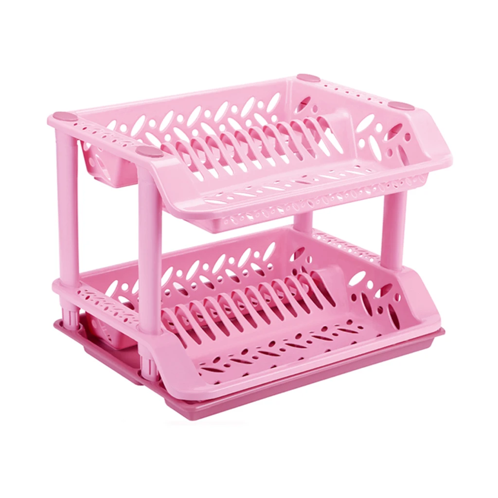 Olix Enterprise Plastic Pink Dish Fruit Drainer Rack, For Kitchen, Size:  46x30x20 Cm