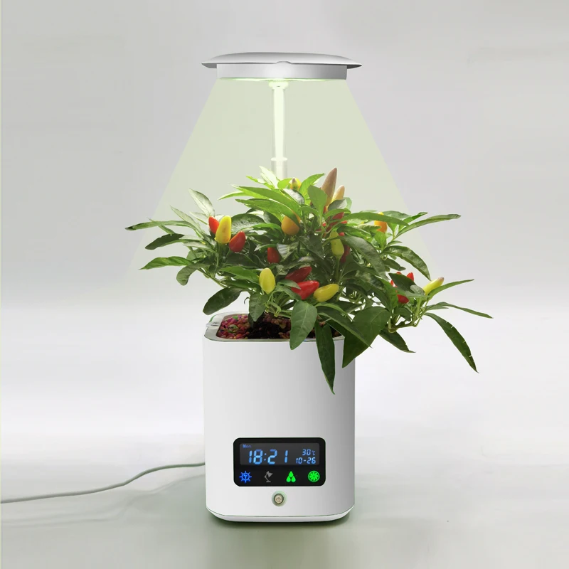 Multifunctional Smart Flower Pot 12w Mini Portable Desk Air Humidifier Full Spectrum LED Grow Lamp with Music Speaker