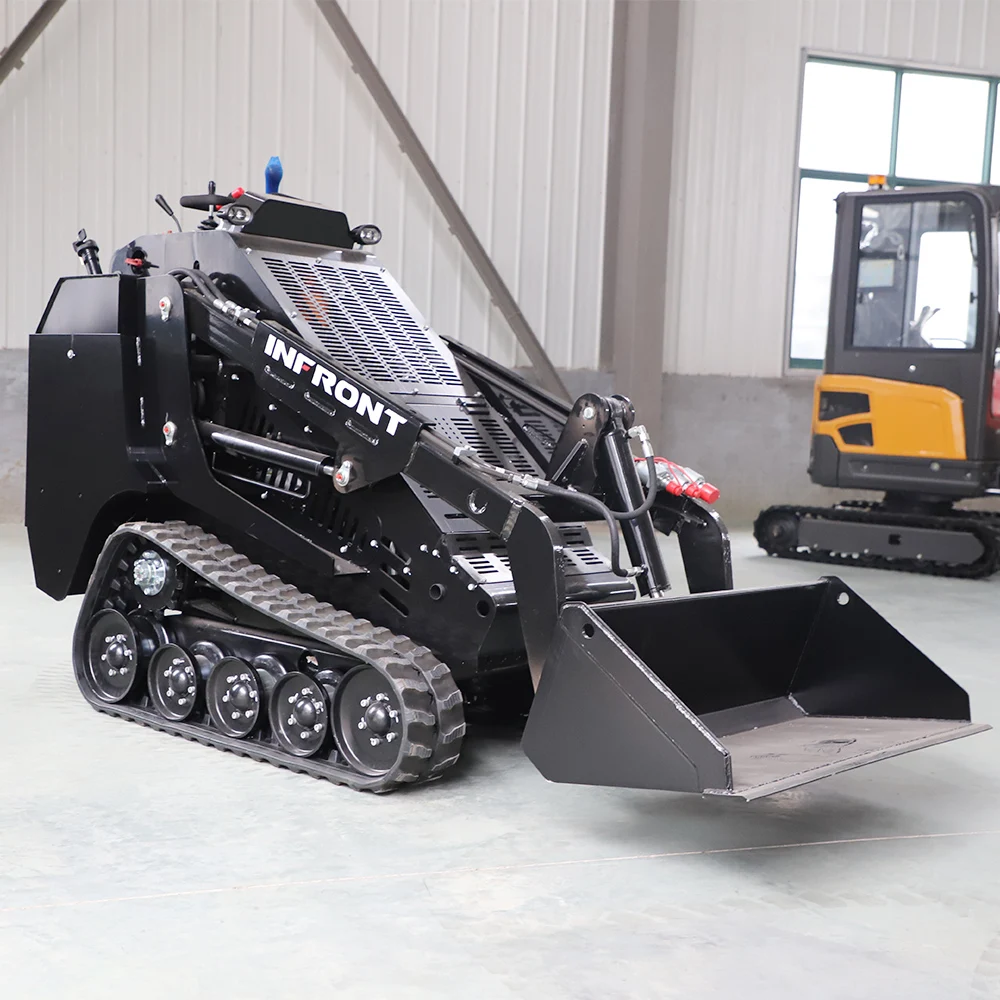China Micro Skid Steer Loader with Bucket Attachment Hydraulic Small Mini Skid Steer Loader 45HP for Sale
