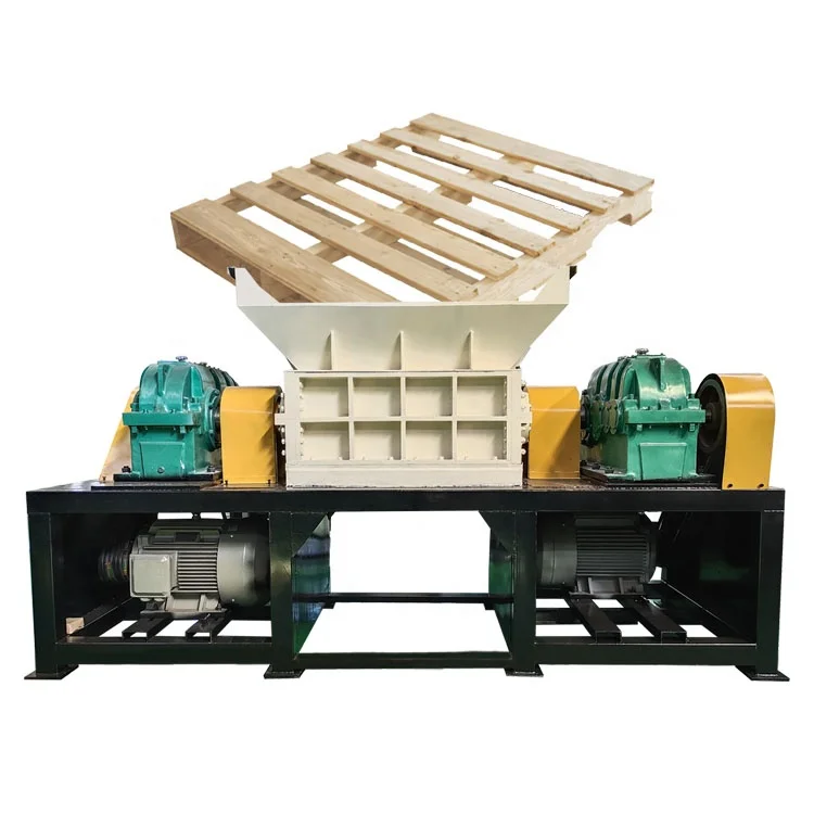 Double Shaft Garden Tree Straw Waste Wooden case Crusher Hard Wood Pallet Chipper Shredder Machine Price