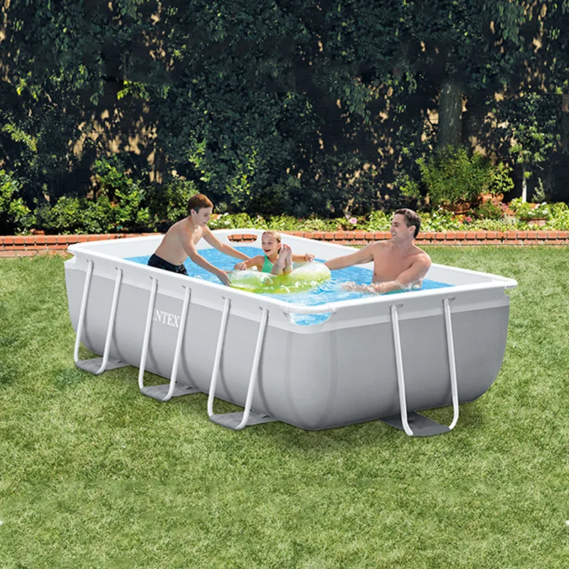 Factory Price Rectangular Metal Frame Intex Swimming Pool Outdoor 4m X 2m X 1m Fiberglass Aluminum Above Ground Swimming Pool