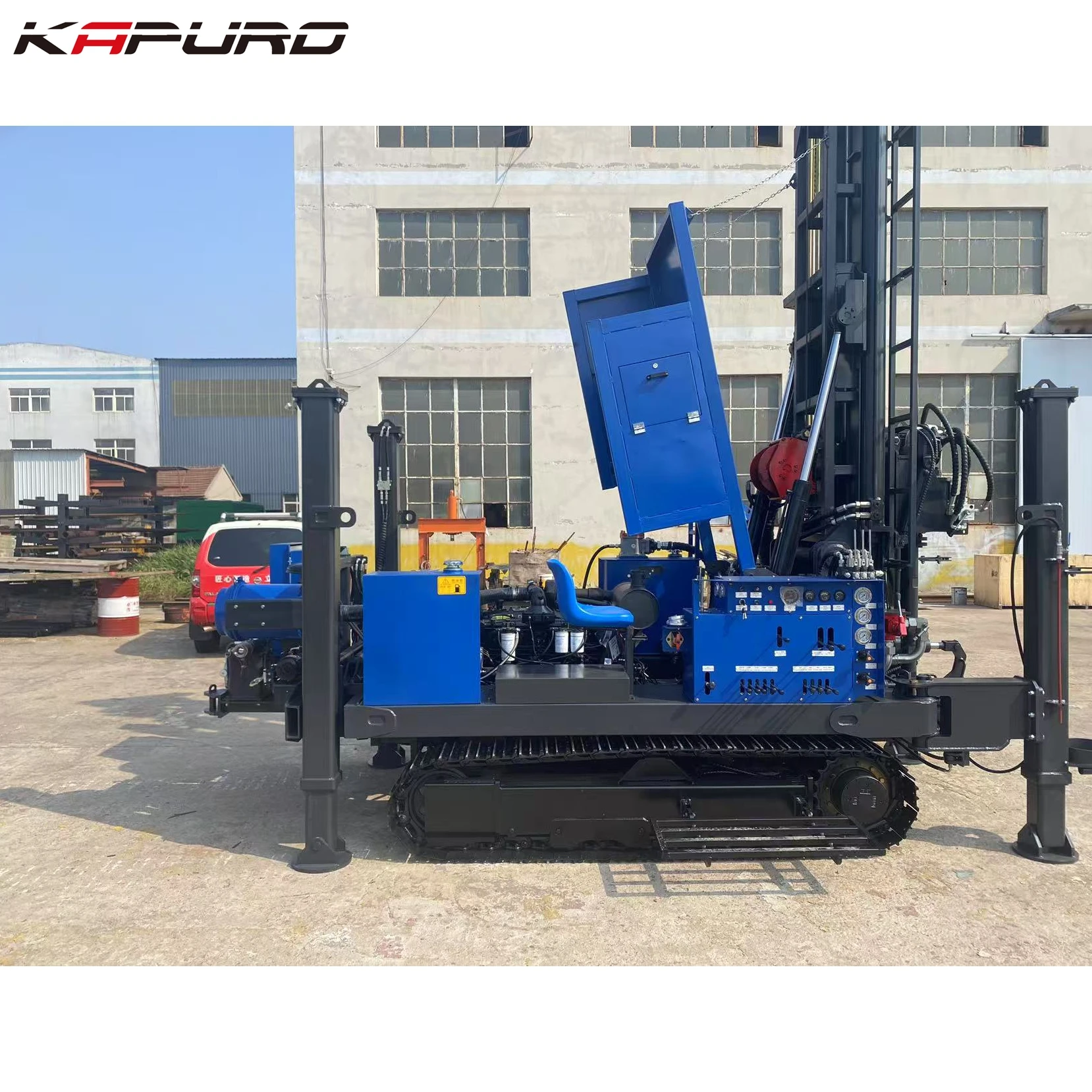 product kapuro kp 500 ultra deep water well drill rig 500m depth 8000nm torque new diesel engine with bearing  pump-14