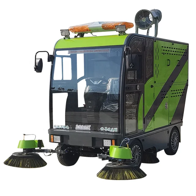 2300A Automatic Mini Electric Ride-On Street Sweeper Cordless Wet Floor for Park Garden Road Street and Farms New Condition