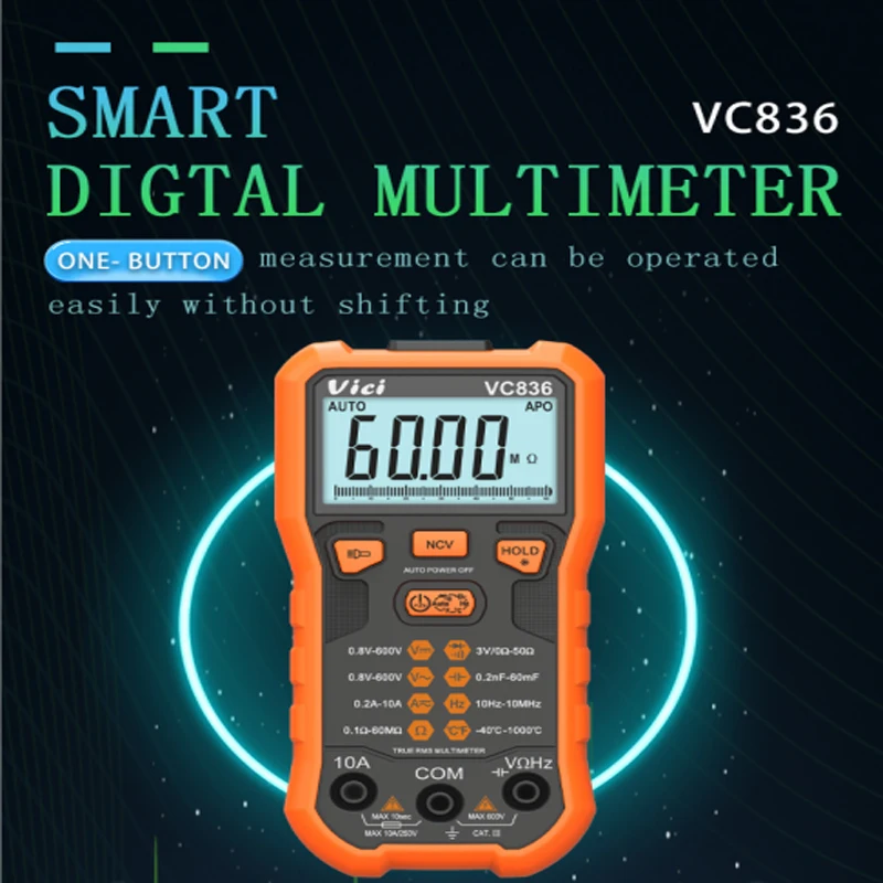 VICIMETER Multimeter Analog bar Display VC836 DMM Electric Multimeter