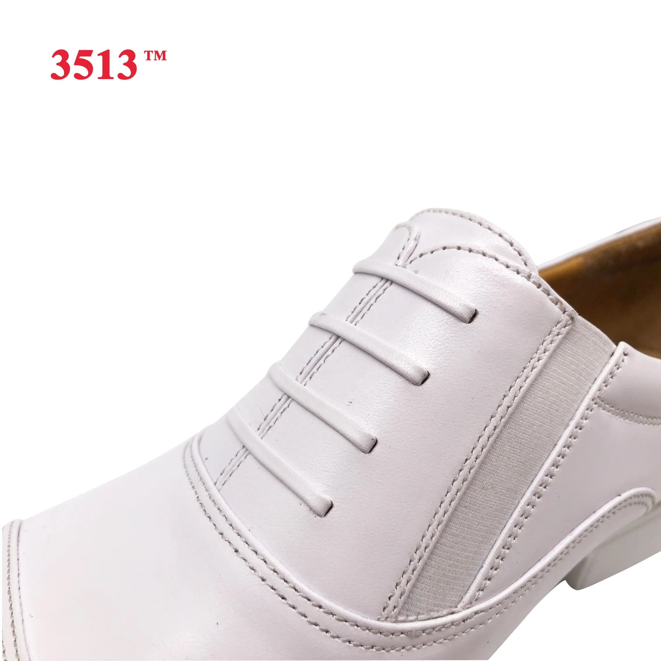 White Genuine Leather Formal Dress Officers Navy Shoes Men