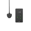 Black-1*AC Outlets+1*USB-A+1*USB-C-UK
