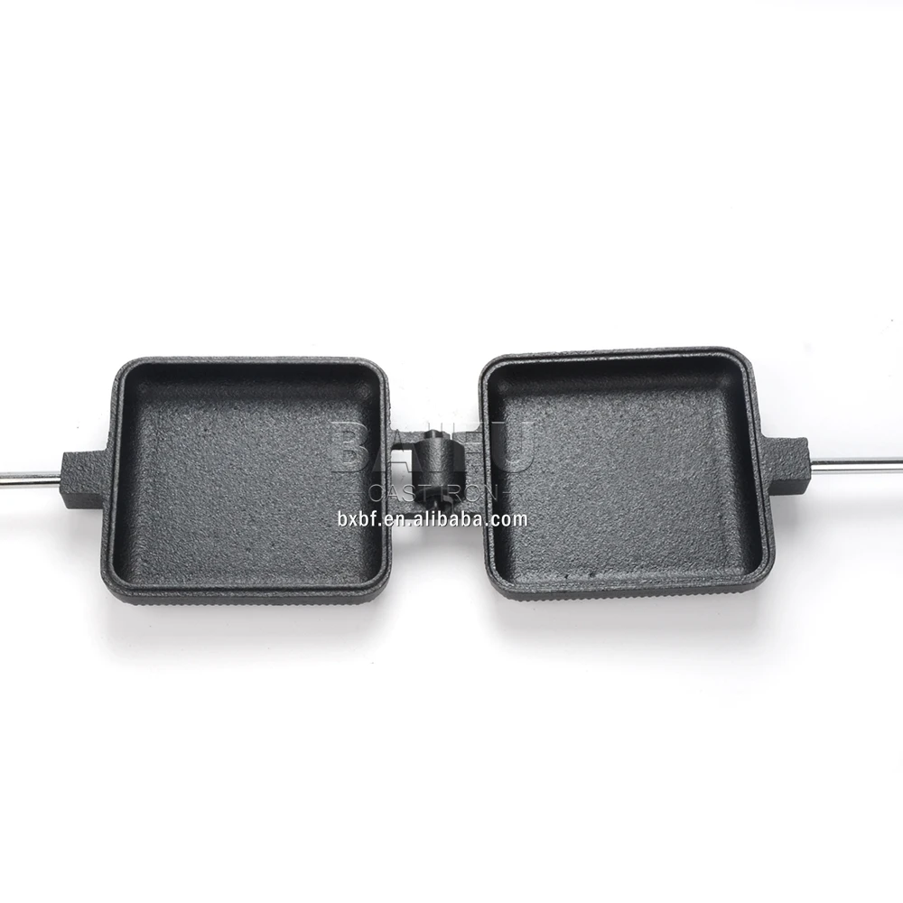 Waffle Maker Preseasoned Cast Iron Waffle Iron Double Pie Iron