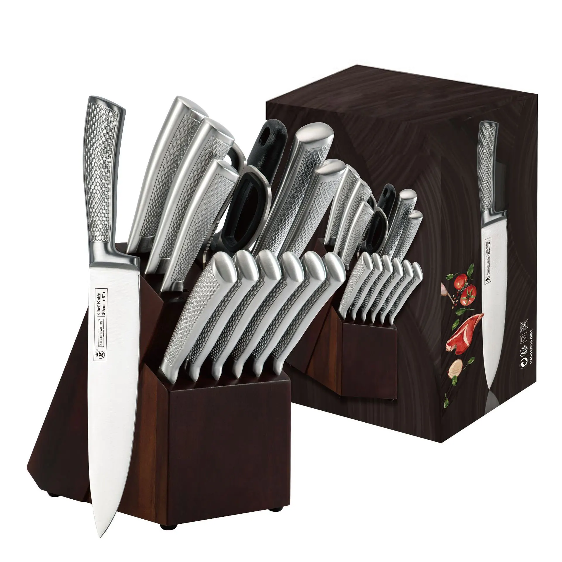 Kitchen Knife Set And Knife Block, Stainless Steel Utility Knives