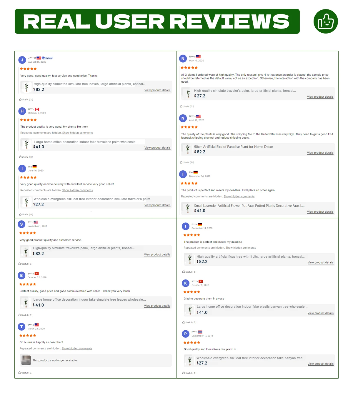 Factory Direct High Quality Realistic Simulation Modern Green Palm Artificial Tree Pot Evergreen Hanging for Indoor Outdoor Use details