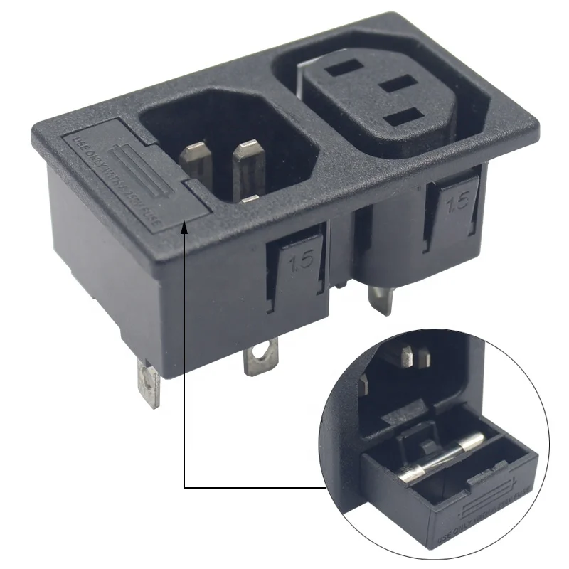 Hot Sell AC Power Inlet Connector C13 and C14 Socket Plug