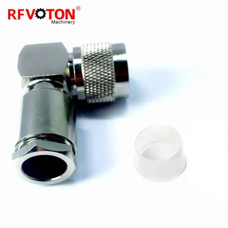 N Type Male Clamp Right Angle 90 Degree Bending Connectors RF Coaxial Connector for LMR400 RG8 RG213 RG214 8DFB Coaxial Cable factory