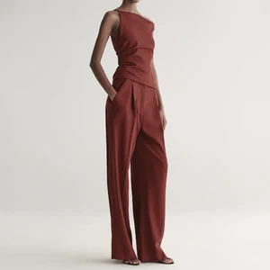 ZYHT 73972 Summer New Collection Short Sleeves Blouse T Shirt and Pants Trousers Formal Casual Suit Set