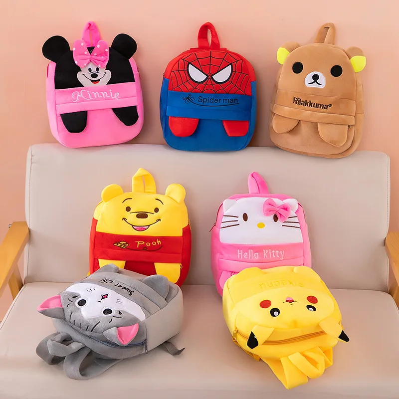 Hot Selling Manufacturers Wholesale New Cartoon Kitty Mickeys Kindergarten Plush Toy Animal Bag Backpack for Kids