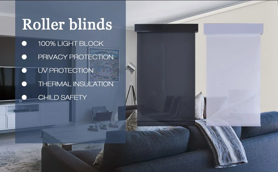 Smart Window Roller Blind for Home, Wireless Electric Window Shades, WiFi Connection, Google Alexa Motorized Roller Blinds