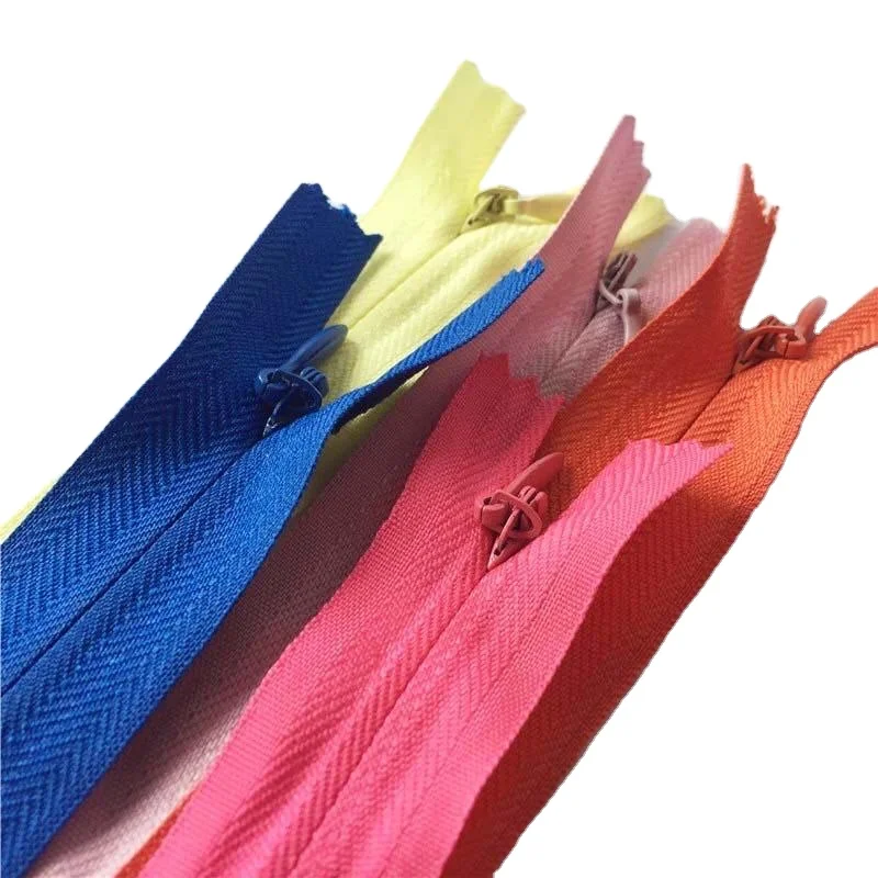 Hengda Zipper Custom  Closed End Invisible Zippers Jeans  Zipper With Water-drop Slider