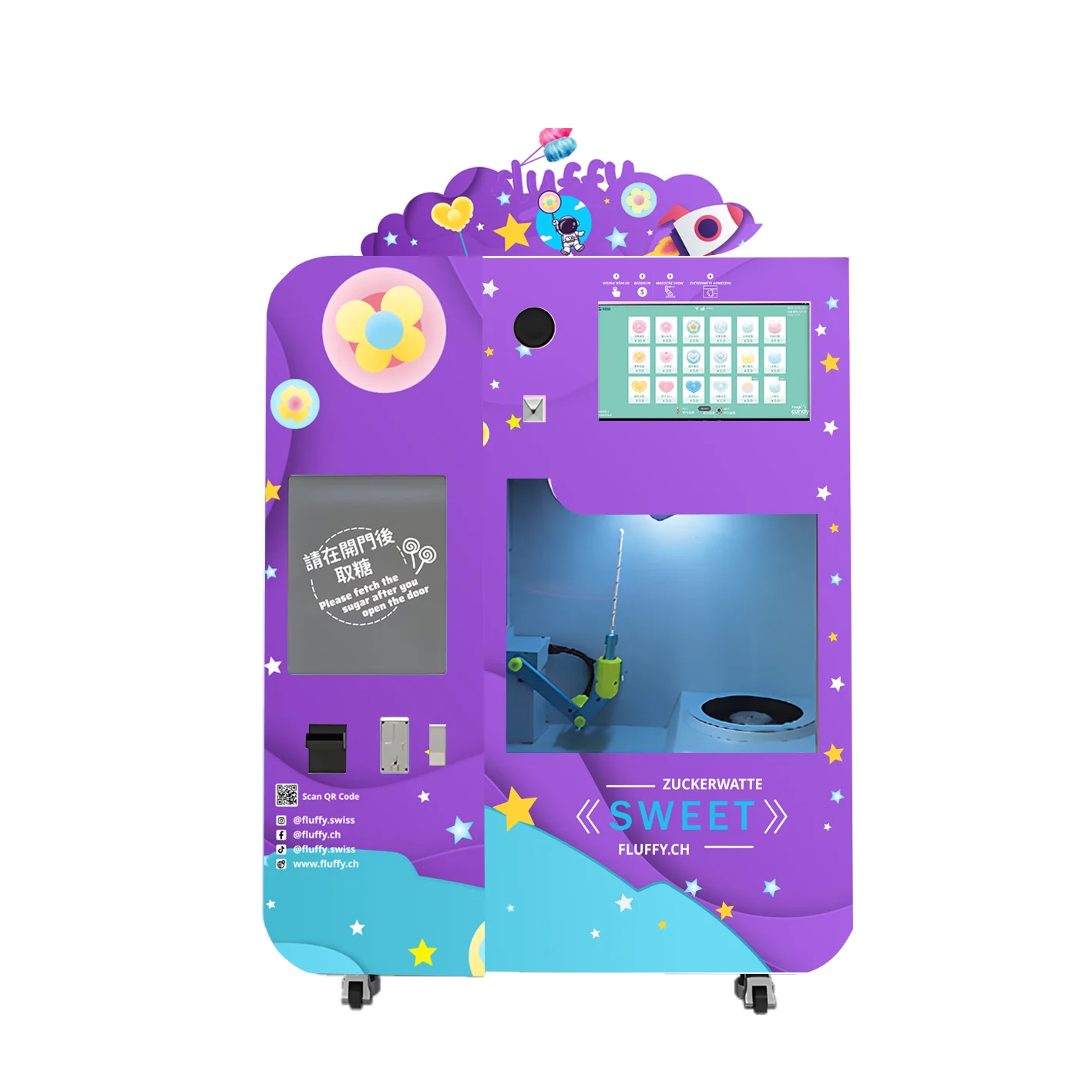 Full Automatic Fancy Profession Commercial Good Quality Cotton Candy Machine vending machine