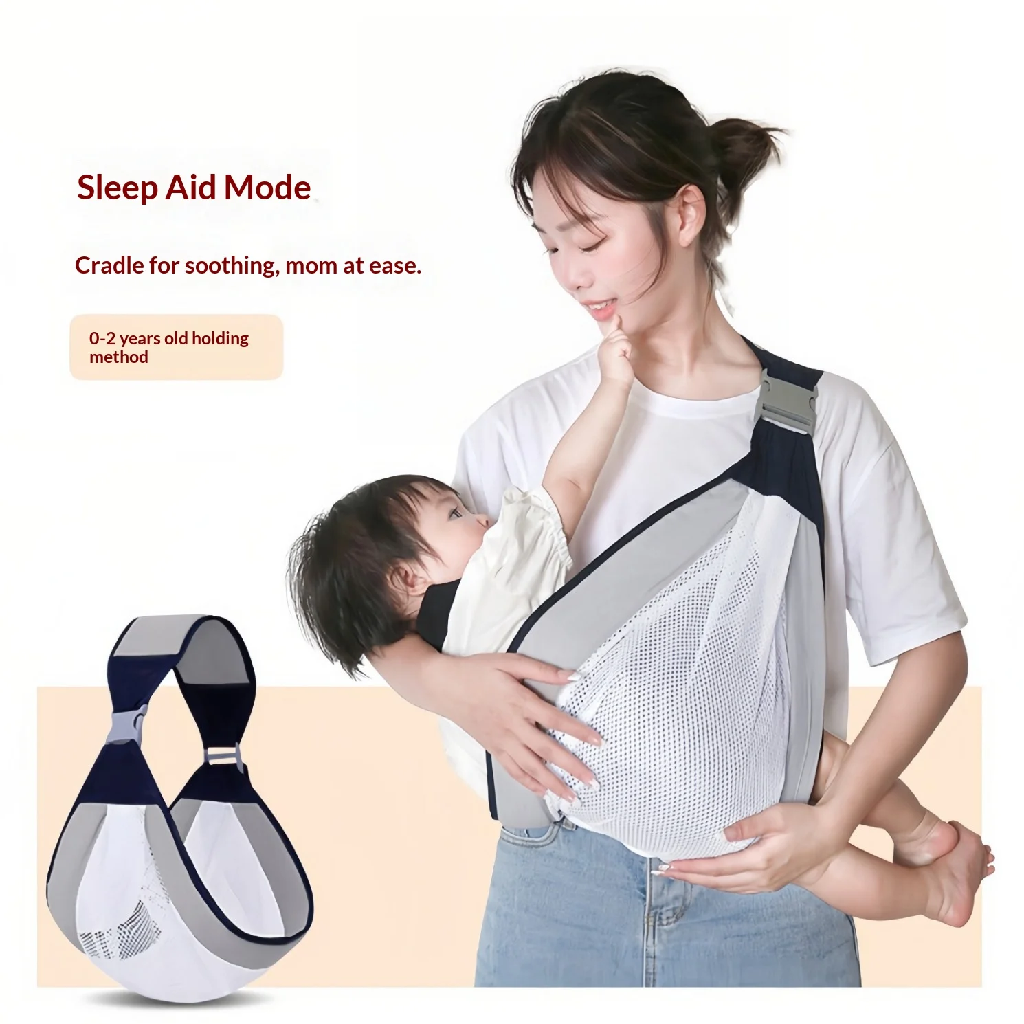 Hands-Free Front-Carry Baby Carrier for Newborns 0-6 Months Easy-to-Use Waist Stool with 20KG Load Capacity