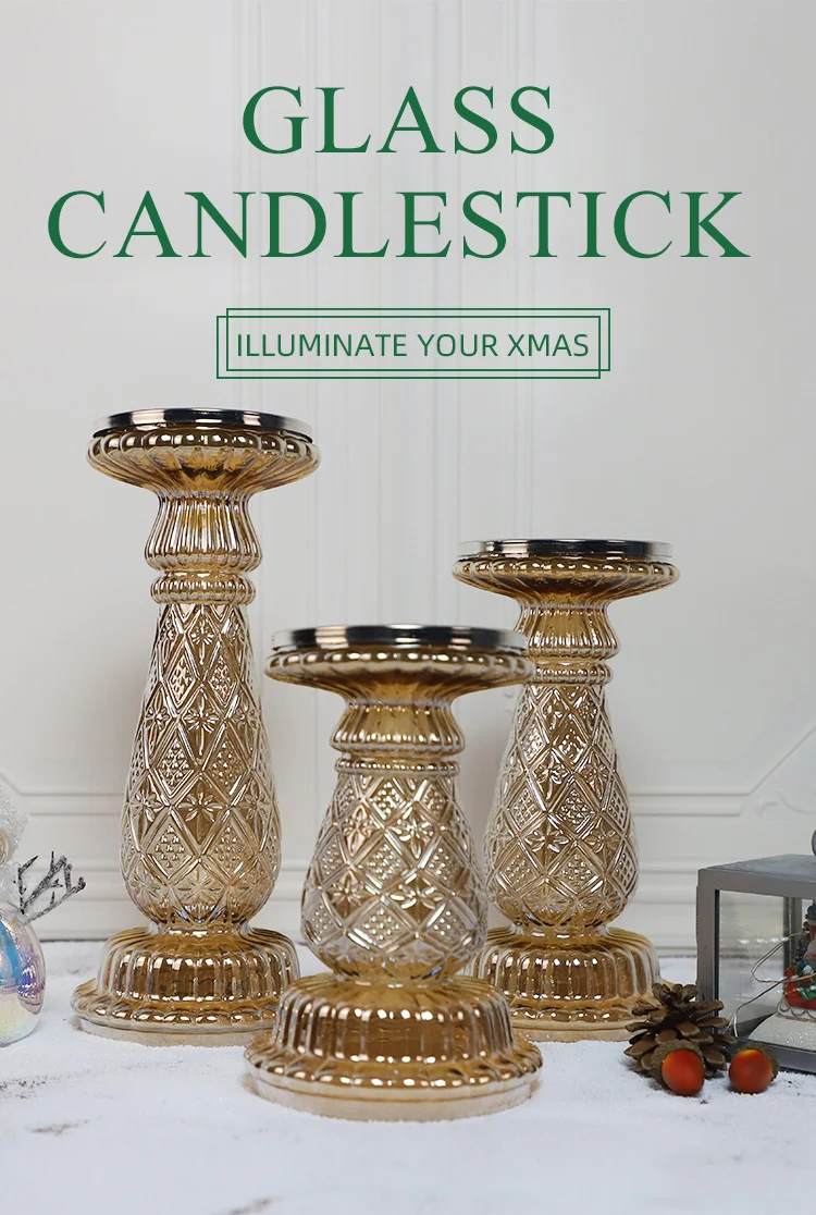 Wholesale factory personalized gold white smoke tealight votive pillar candlestick candle holders for resale factory