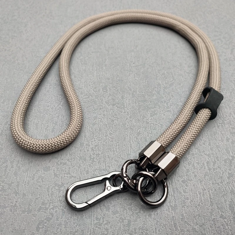 Outdoor Crossbody Lanyard Necklace Climbing Hanging Neck Rope Cord Phone Universal Strap Chain Card Clip Hang Metal Keychain