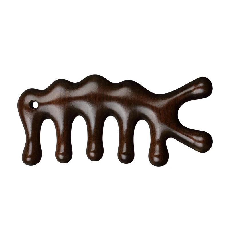 Natural Wood Massage Comb for Meridian Channel Head Scalp Therapy No Static Sandalwood Wooden