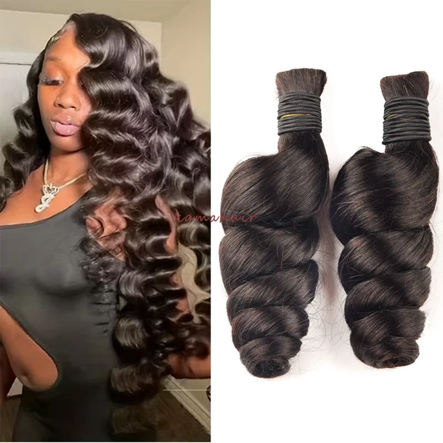 Boho Goddess Braids 18-24 Inch Water Wave Bulk Human Hair No Weft Salon Quality No-Shedding Extensions