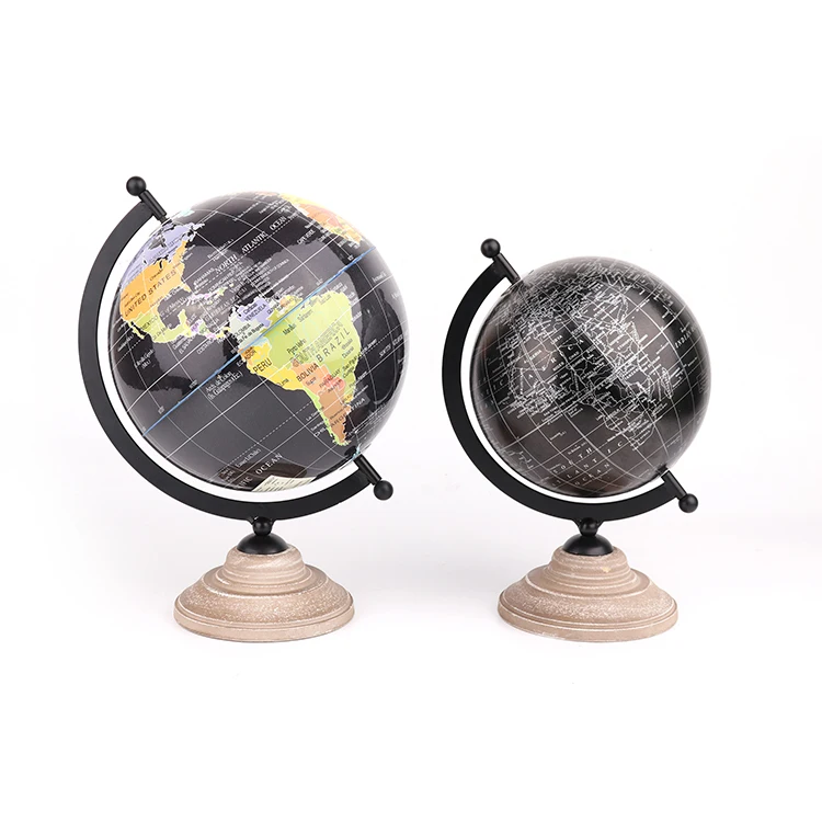 
 K & B Современный стиль на заказ черный Домашний Декоративный Рождественский подарок пластиковый настольный стол мир Земли Глобус  