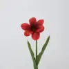 Flor Artificial Estilo Brownie Rojo Brillante y Marrón Mantequilla