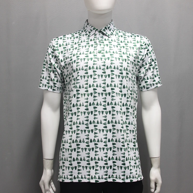 Custom Brand Quality Print Merry Christmas T Shirts Golf Wear Polo
