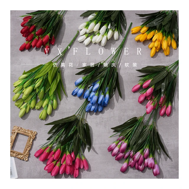 New magnolia bract bunch tulips Central European oil painting style home living room decoration window beauty simulation flower