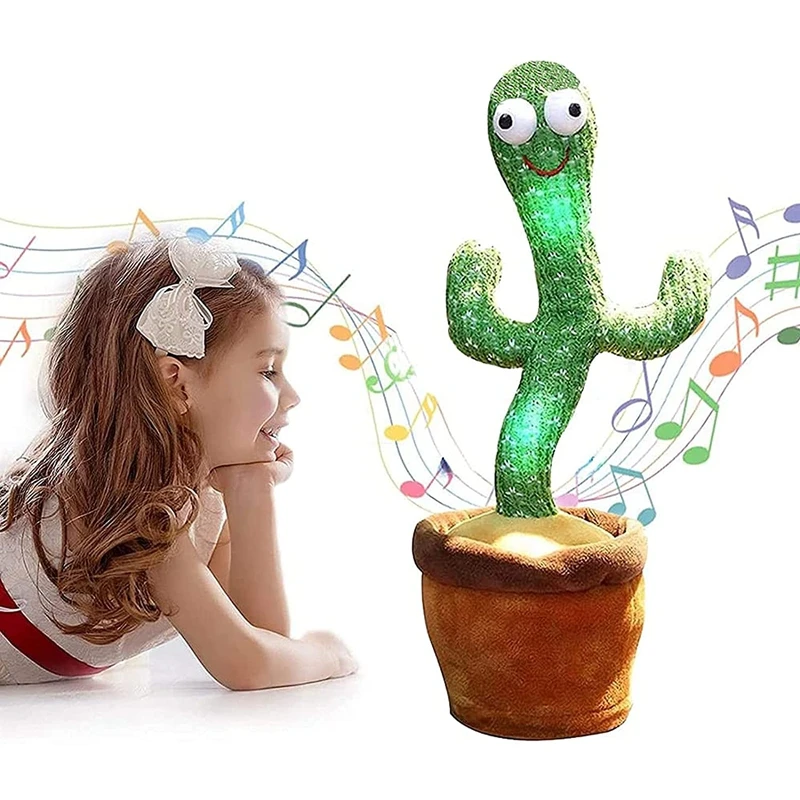 2024 Factory Custom High Quality Cactus Recording Stuffed Animal Toys PP Cotton Filled Animals That Sing Talk and Dance