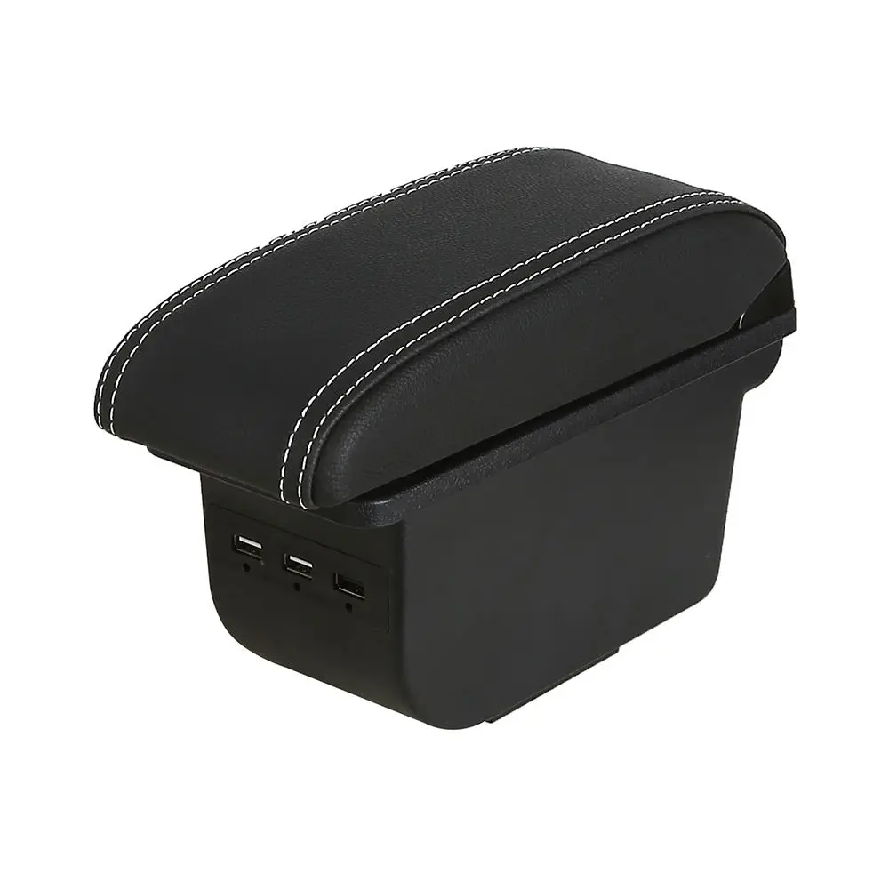 tiypeor universal car armrest console storage box split type with cup holder usb port front position central armrest box-2