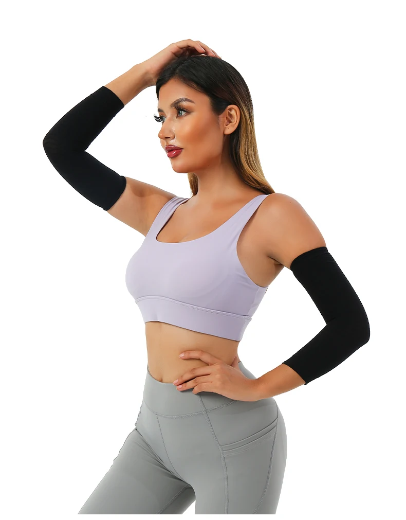 1 Pair Slimming Arm Sleeves Elastic Compression Arm Shapers Sport
