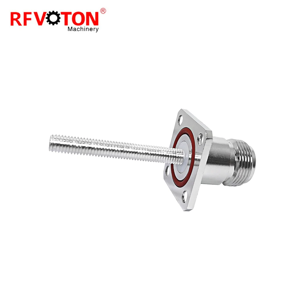 Factory Supply N female jack hembra 4 Hole Flange Panel Mounting Brass M5 Screw Rf Coaxial Coax Connector ROHS