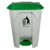 White bucket with green lid