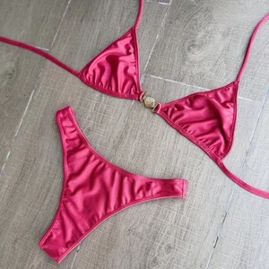 Swimwear Manufacturer Tie Side Bikini Custom Logo Triangle Design Two Piece Adjustable Mini Bathing Suit