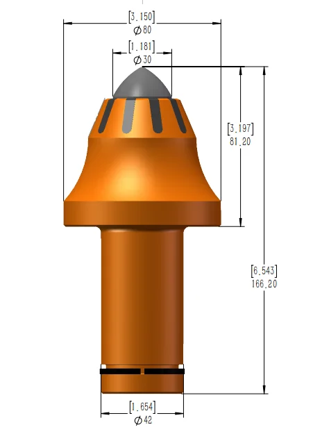 Replacement Rock Ripper Tooth/tipped Cutting Rock Drilling Bullet Teeth ...