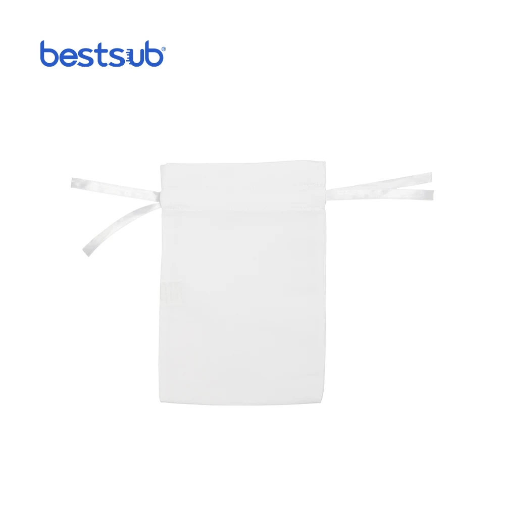 Оптовая продажа, индивидуальные сублимационные белые атласные свадебные подарочные пакеты на шнурке BestSub