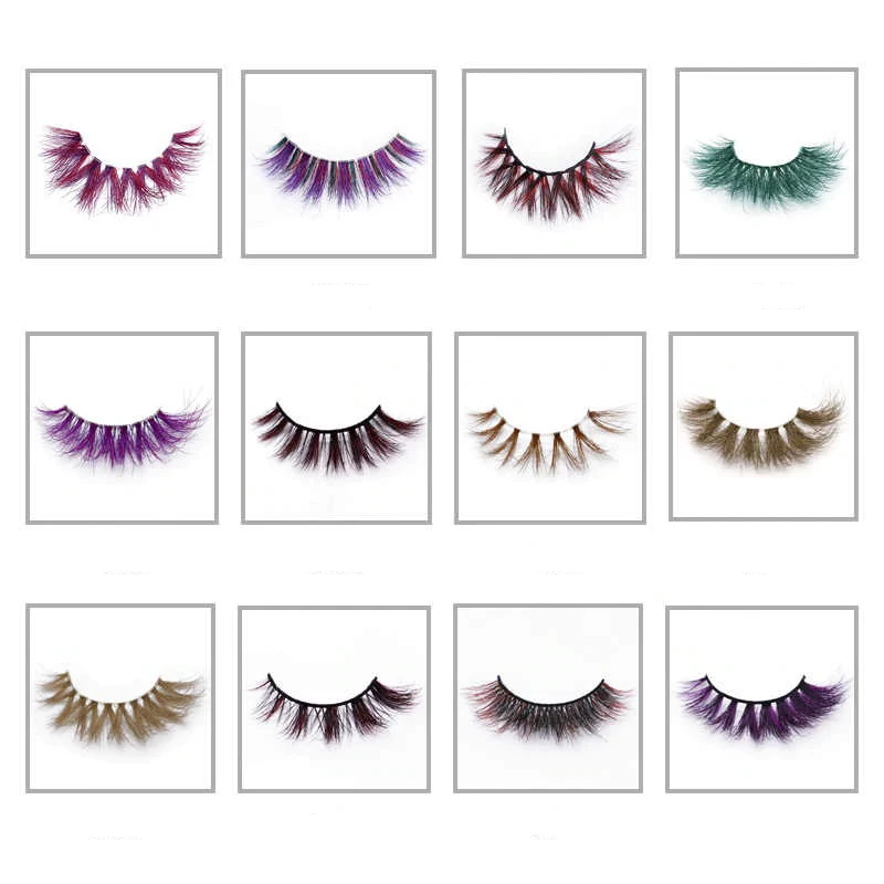 Собственный бренд оптовая продажа 100% безжалостная ручная работа Мягкие 3D норковые красочные накладные ресницы