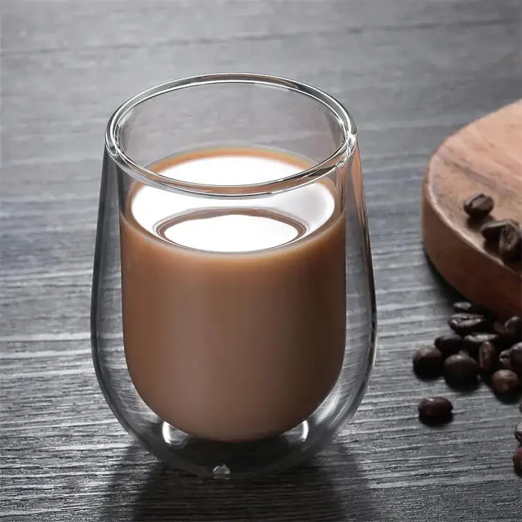Oem Handmade Custom Heat Resisting High Borosilicate Double Wall Glass Cup
