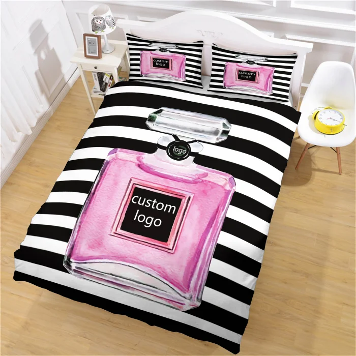 Custom Luxury Brand Logo Printing Bedding Set With Pillowcases Luxury Bed  Sheet Sets Soft Custom Print Duvet Cover - Buy Custom Brand Logo Printing  Bedding Set,Luxury Bedsheet Bedding Set,Baby Bedding Sets Product