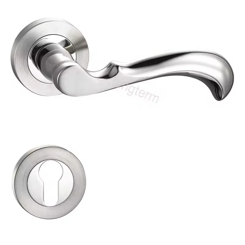 Stainless Steel Wave Lever Lock SUS304 Bedroom Mortise Key Door Lock Privacy Interior Door Handle Lock Set for Wooden Door