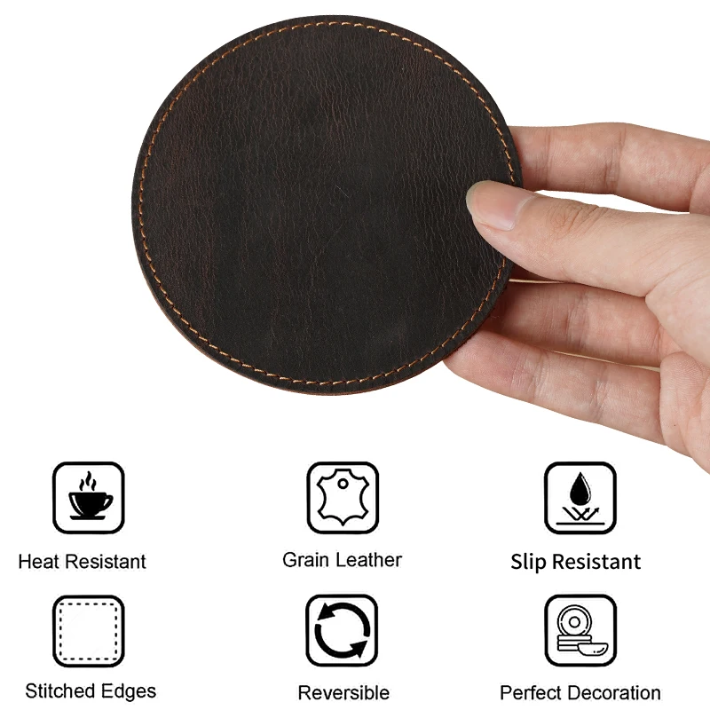 Высокое качество заказное лого бизнес-подарок из кожи с натуральным лицевым покрытием, наборы подставок из журнальный столик коврик циновка чашки Раэль теплые подставки