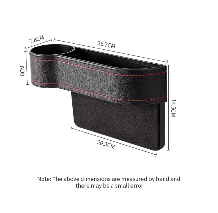 Car Seat Side Gap Filler Seat Leakproof Finisher Multifunctional Leather Storage Box Water Cup Holder Interior Accessories