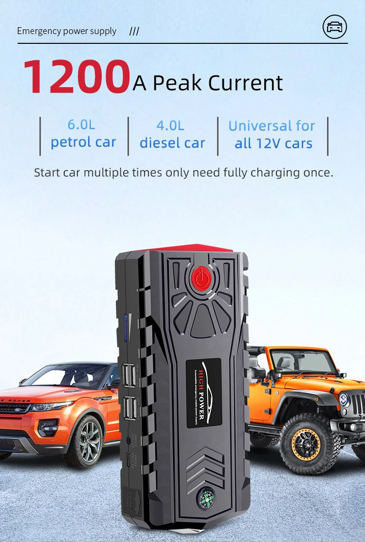 32000mah High Power Car Jump Starter Power Bank / Multi-function ...