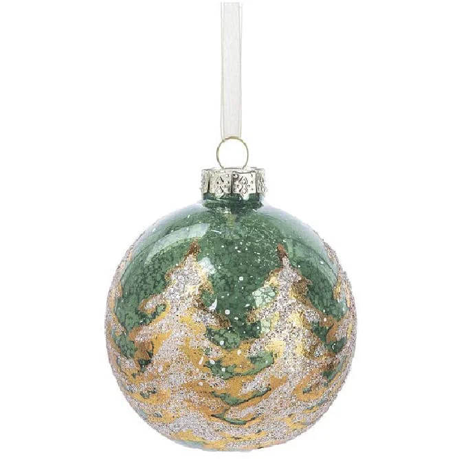 Transparente Gree soplado a mano Cristal Bola Colgante Navidad ornamentsNavidad