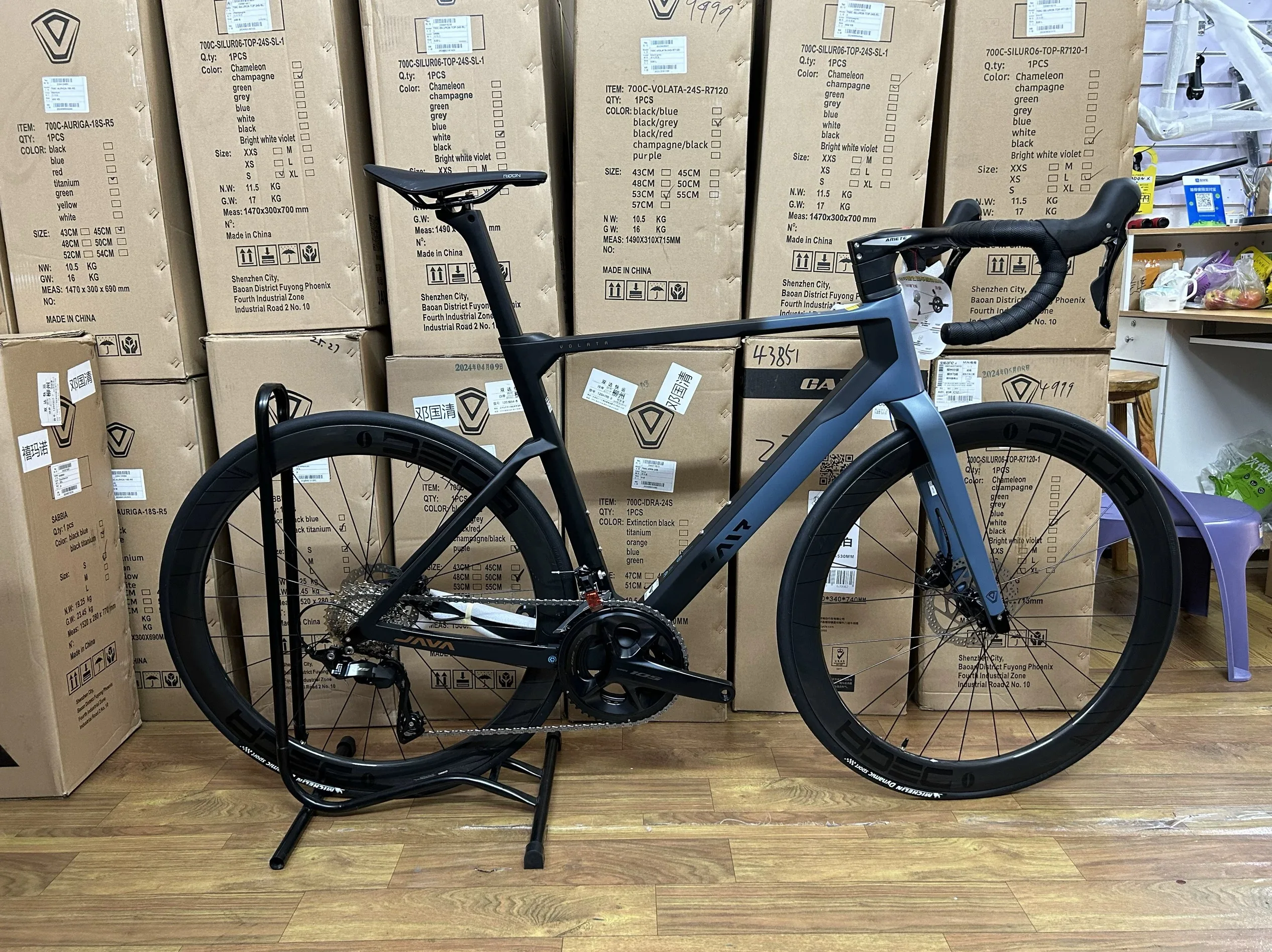 JAVA VOLATA Carbon Fiber Road Bike R7170 Di2 24 Speeds Electronic ...