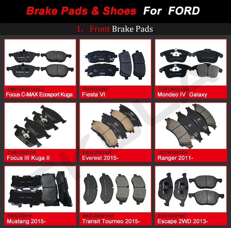 Factory Wholesale Brake Pads Shoes For Ford Focus Fiesta Mondeo